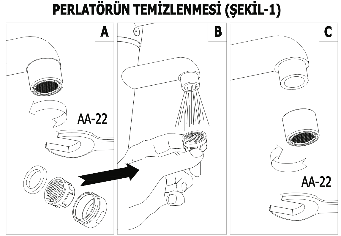 Musluk ve Batarya Perlatörünün Temizlenmesi