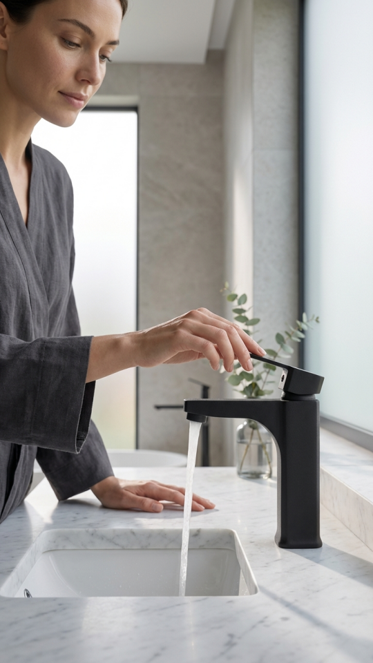 Robin Black Lavabo Bataryası Orta Boy Siyah