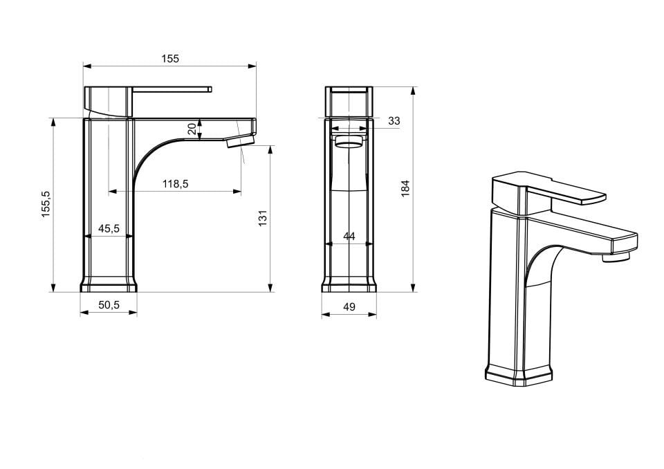 Robin Rose Gold Lavabo Bataryası Orta Boy
