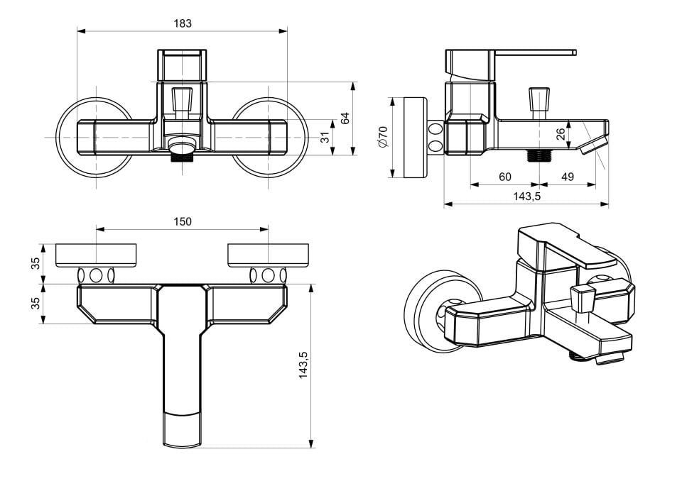 Robin Rose Gold Banyo Bataryası