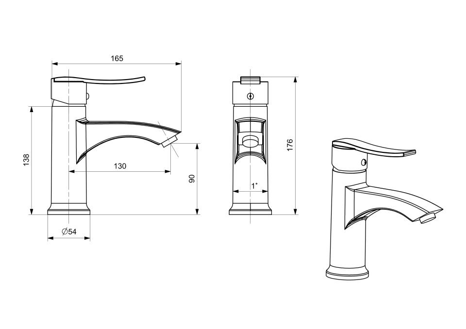 Nova Black Lavabo Bataryası Siyah