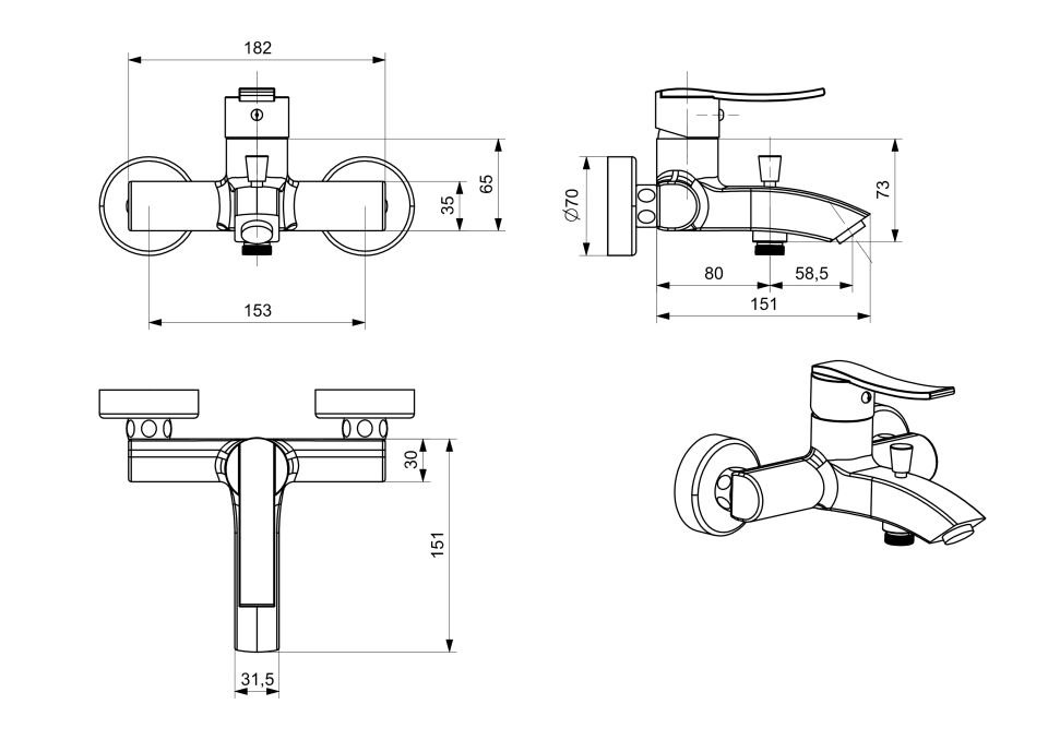 Nova Beyaz Banyo Bataryası