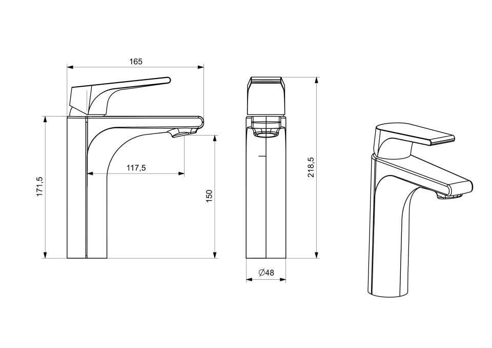 Storm Krom Lavabo Bataryası Orta Boy