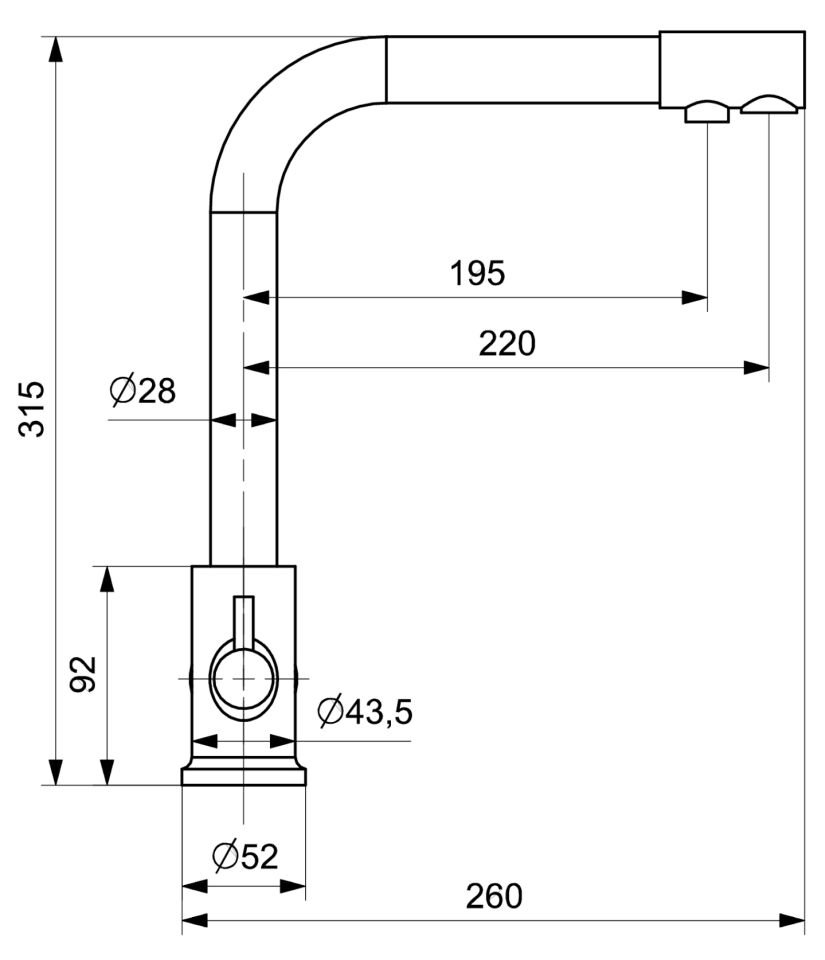 Arıtmalı Mutfak Bataryası Yatık Boru Krom