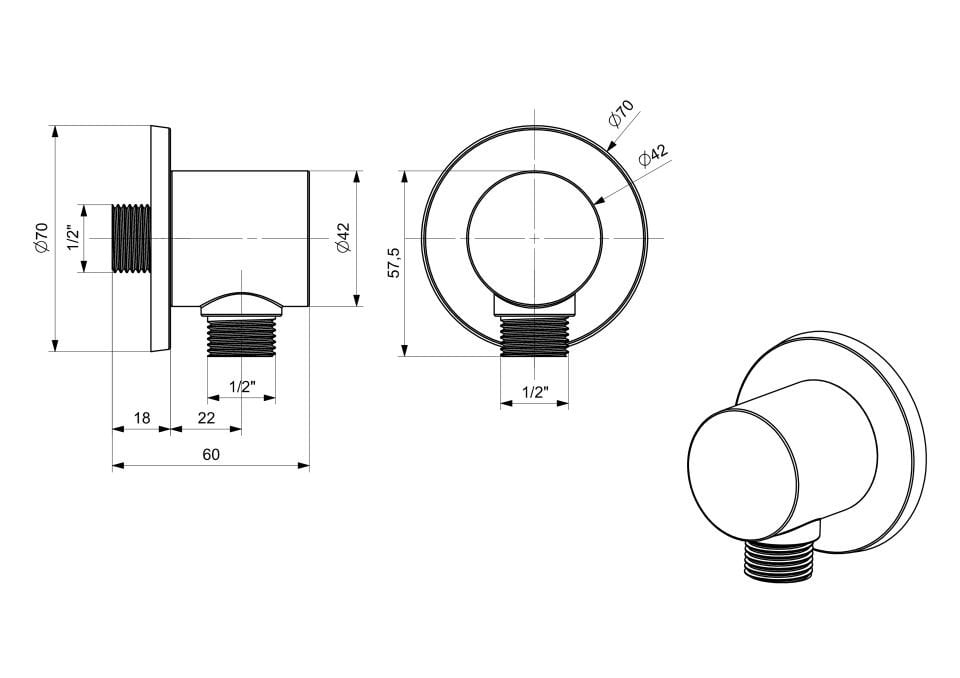 Yuvarlak Duş Çıkışı Krom