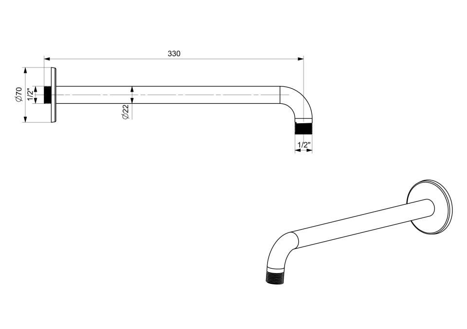 Duş Çıkış Borusu Yuvarlak Krom