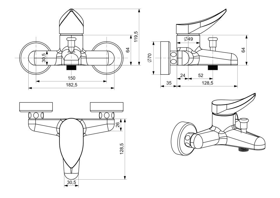 Mellow Banyo Bataryası Krom