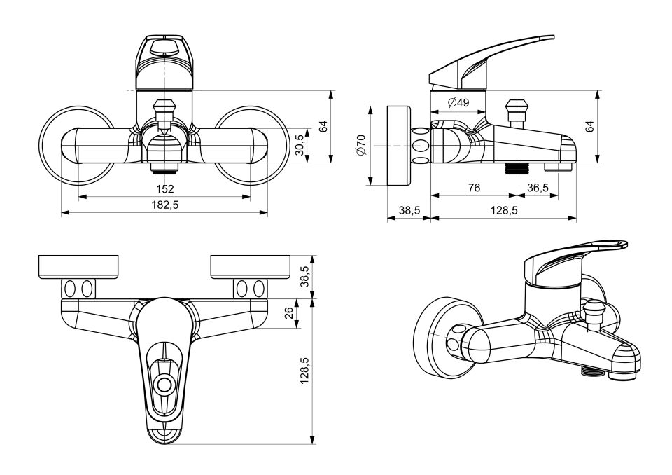 Roza Banyo Bataryası Krom