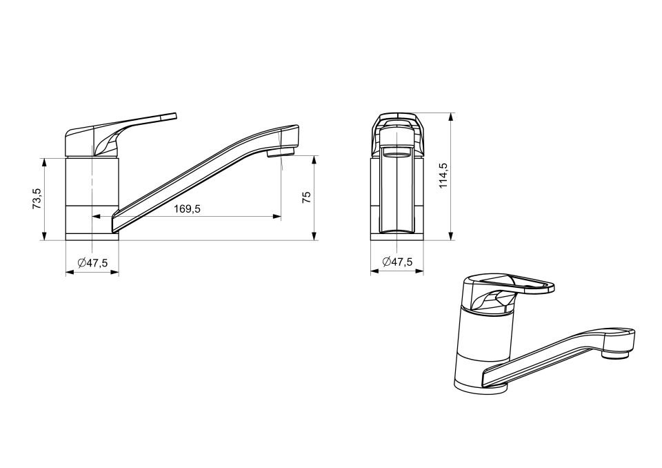 TulipEko Lavabo Bataryası Döner Boru Krom