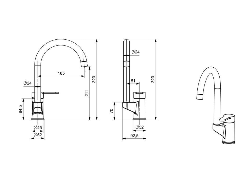 Vera Mutfak Bataryası Krom