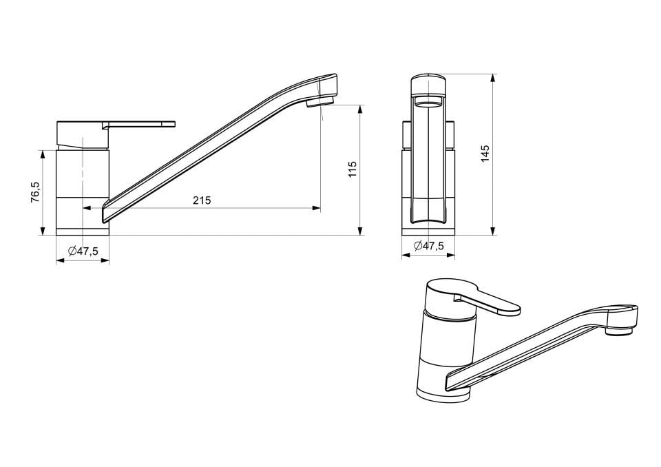 Vera Mutfak Bataryası Döner Borulu Krom