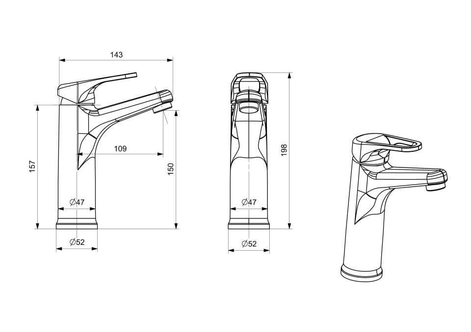 Layer Lavabo Bataryası Orta Boy Krom