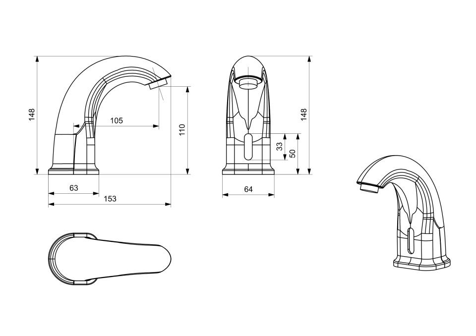 Fotoselli Lavabo Bataryası Krom