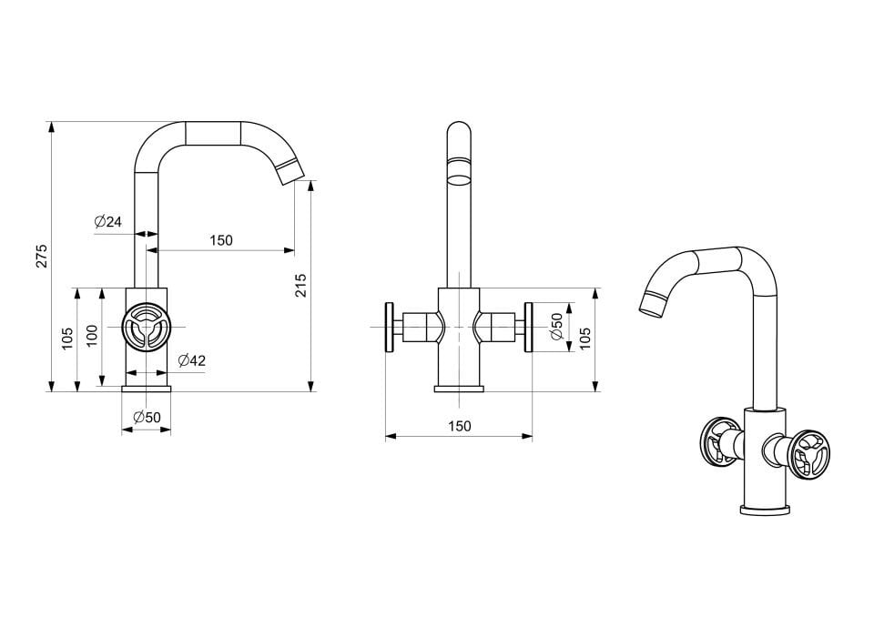 Vista Lavabo Bataryası Krom
