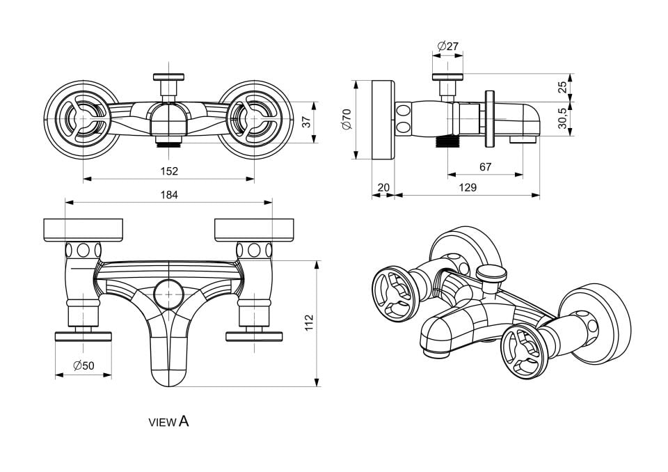 Vista Banyo Bataryası Krom