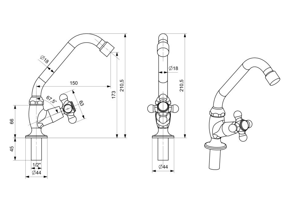 Nostalji Lavabo Bataryası Mermer Üstü Krom