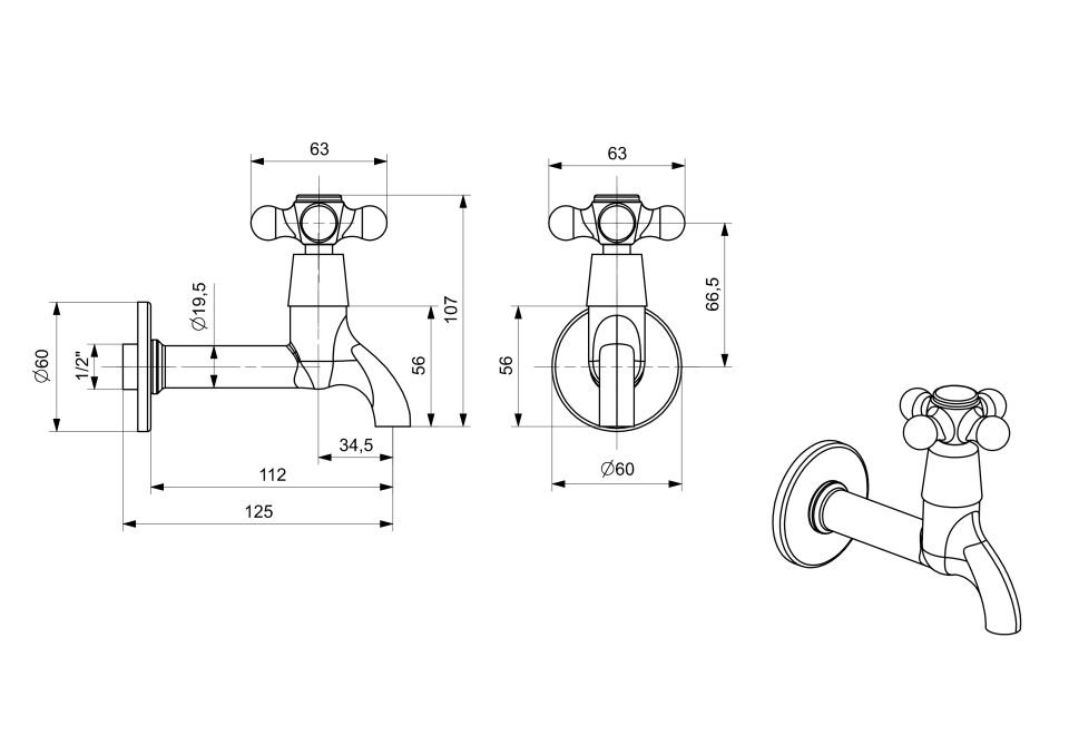 Nostalji Uzun Musluk Krom