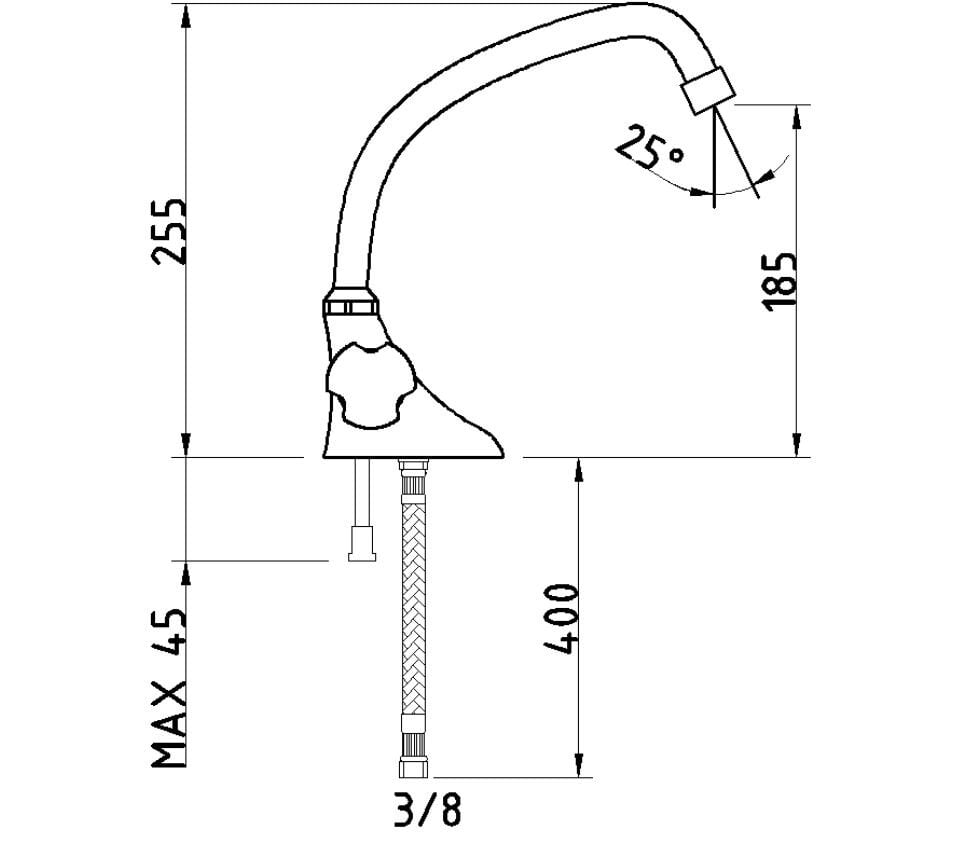 Smart Mutfak Bataryası Uzun Kuğu Krom