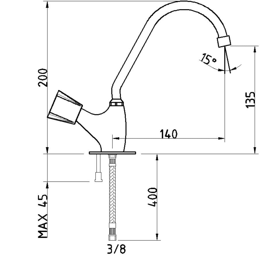 Lavabo Musluğu Mermerüstü Krom