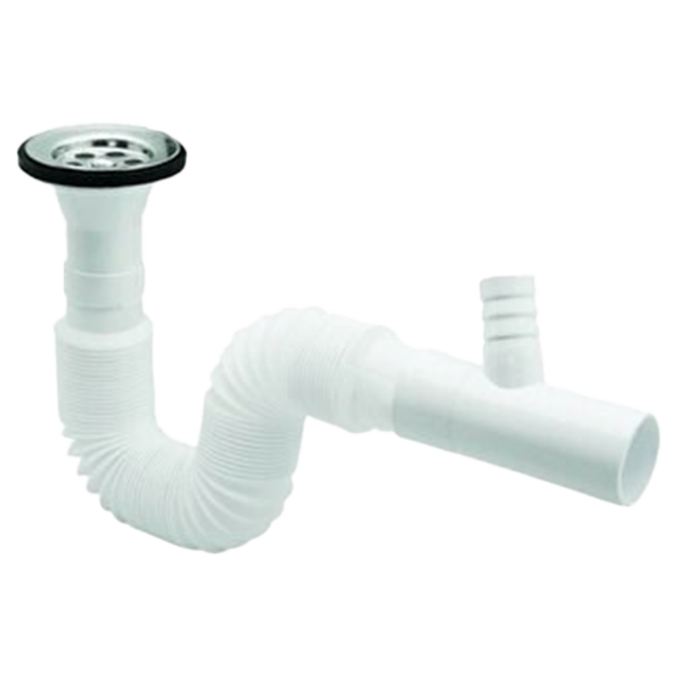 Çamaşır Makine Çıkışlı Körüklü Sifon Lavabo Gider Borusu