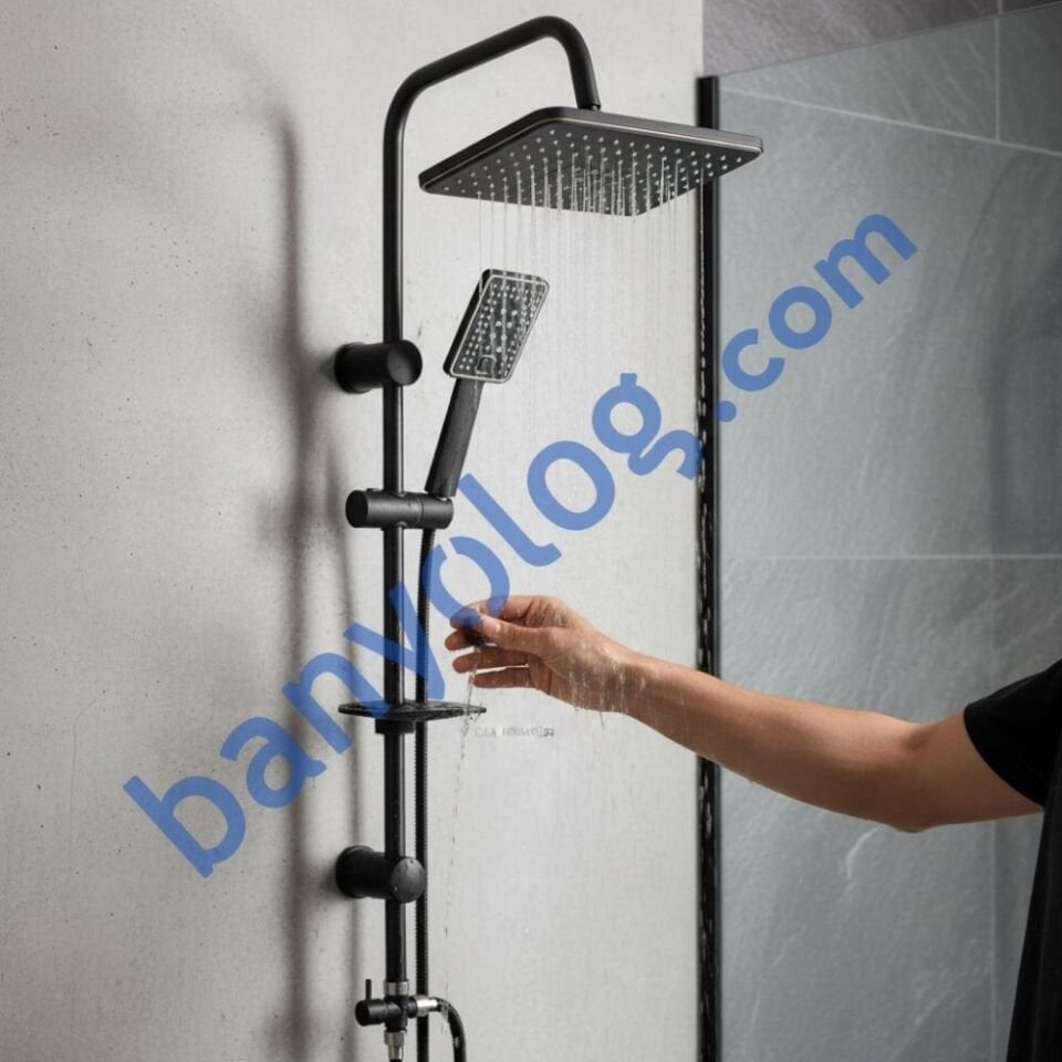 Robot Tepe Duş Sistemi Siyah Stork