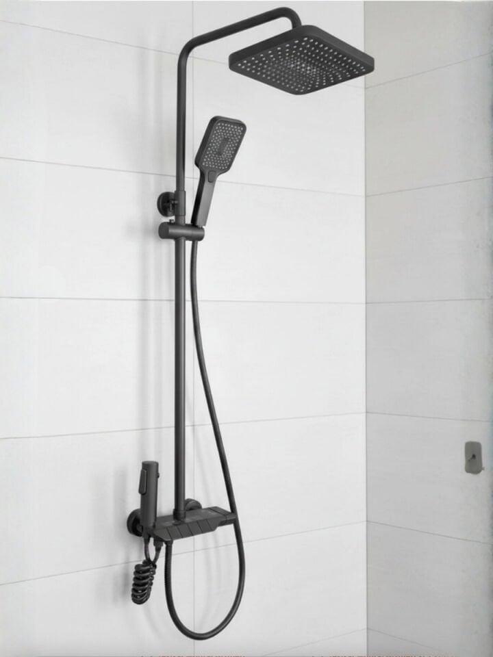 Siyah Piyano Duş Seti