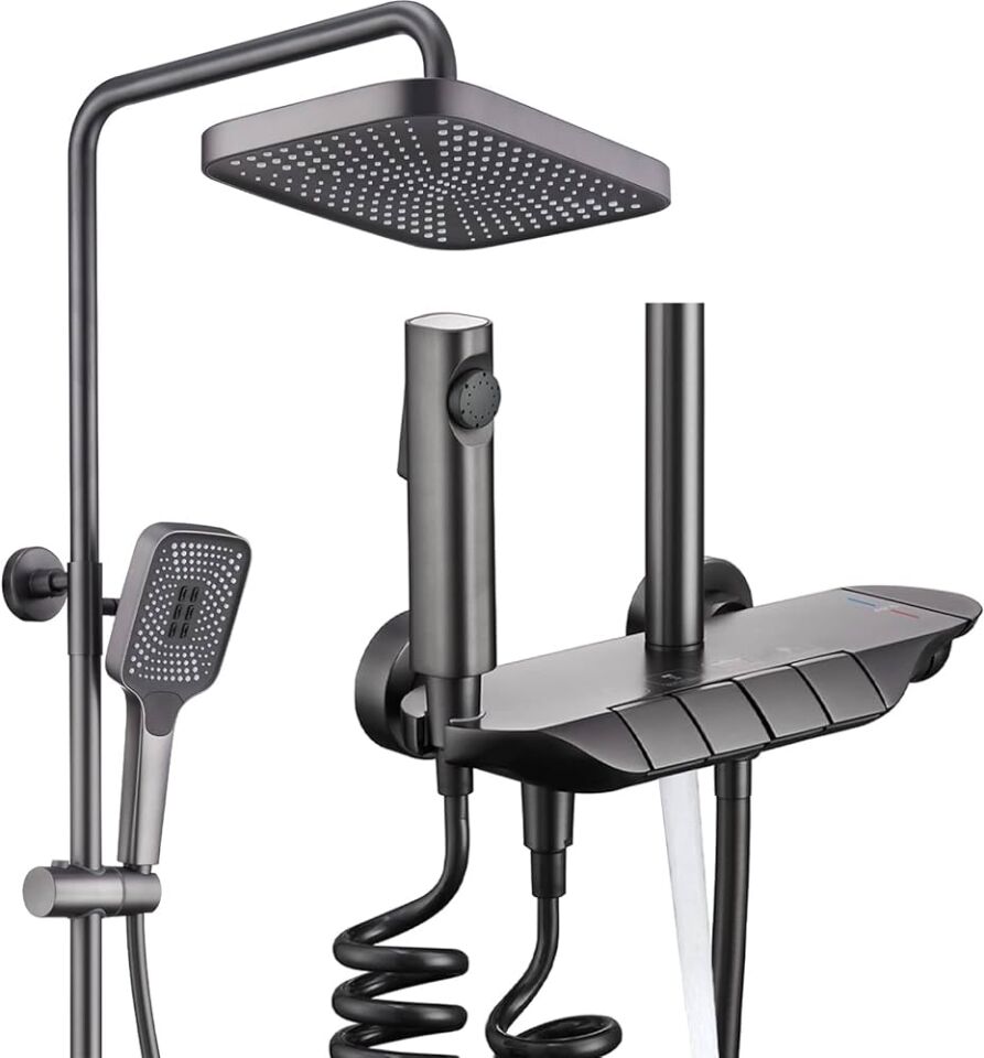 Antrasit Piyano Duş Seti