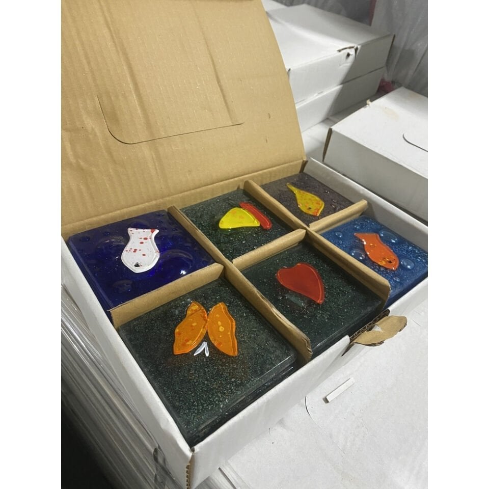 2 Adet Dekoratif Banyo Gider Kapağı (Cam) 10x10